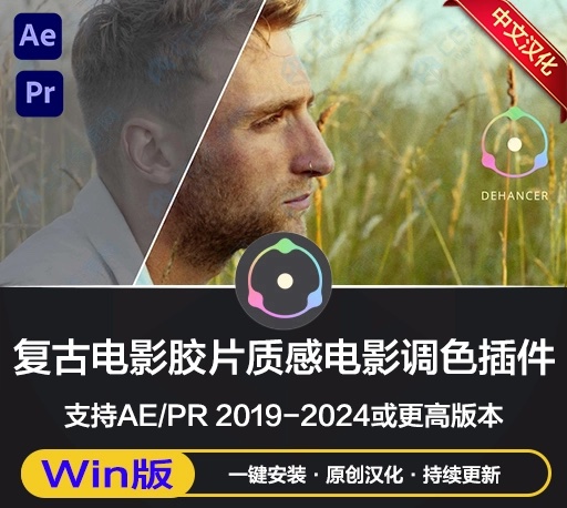 AE/PR插件|复古电影胶片质感噪点颗粒调色插件 Dehancer Pro v7.1.1 CE Win一键安装版