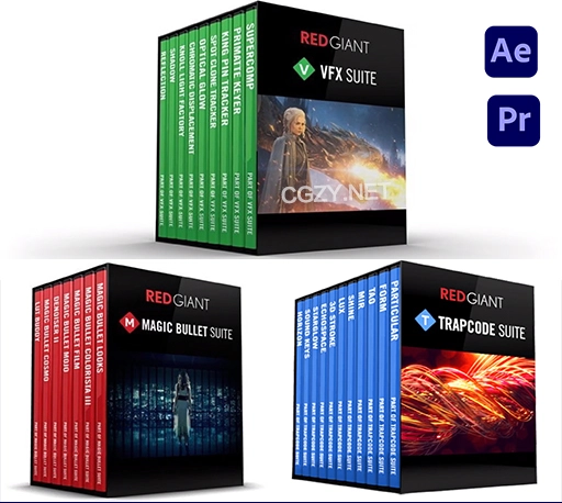红巨人系列插件合集|Red Giant 2025.6.0 Win/Mac中文版/英文版/破解版 (含：Trapcode Suite/Magic Bullet Suite/VFX Suite)